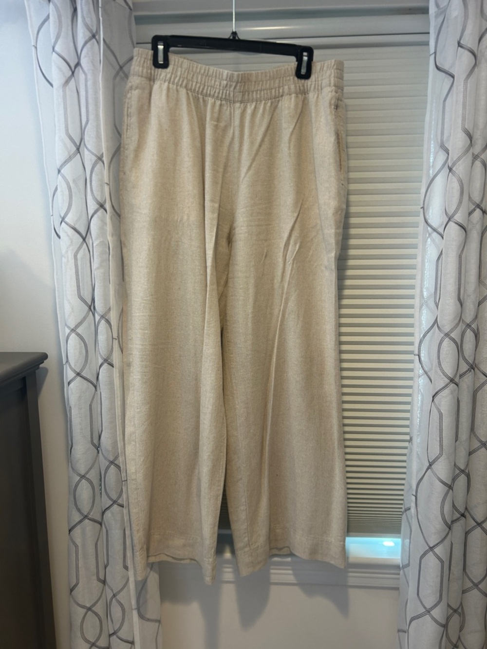 Old Navy Natural Beige Wide-Leg Lounge Pants large
